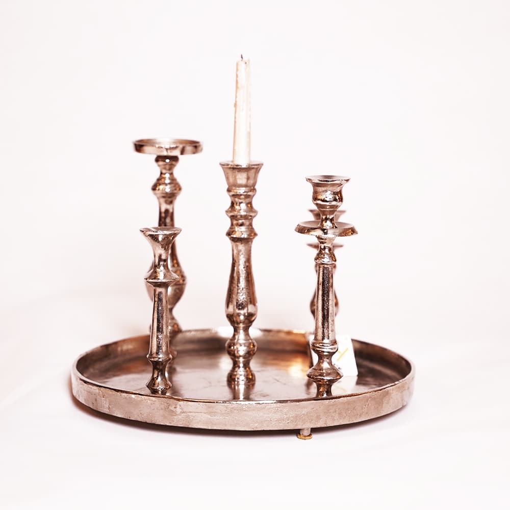 جاشمعی سینی دایره لبه دار 5 شعله