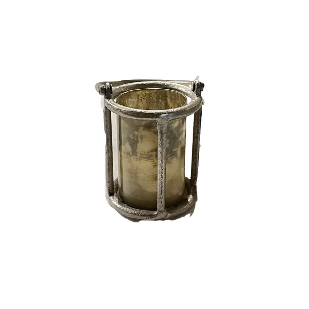 جاشمعی استوانه نیکل و شیشه دسته دار کوچک